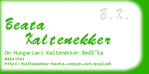 beata kaltenekker business card